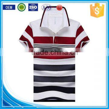 Trade Assurance Combed Cotton Custom High Quality Designer Stripe Polo T-shirts photo-2