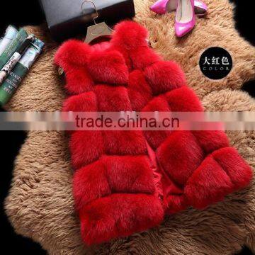 CN-R-13 China Supplier Womens Luxury Long Red Fox Gilet Real Silver Fox Fur Vests photo-4