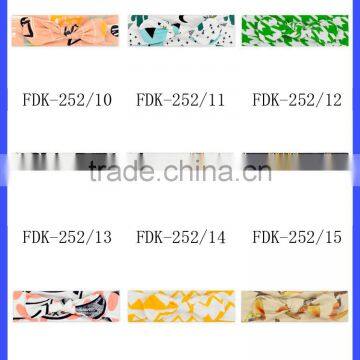 Wholesale Fancy Newborn Baby Gift Floral Pattern Cotton Bow Hair Headband Accessories For Baby photo-2