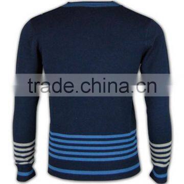 ISO9001/BSCI Manufature Popular Navy Blue Fitted Pullover Cardigan Sweater