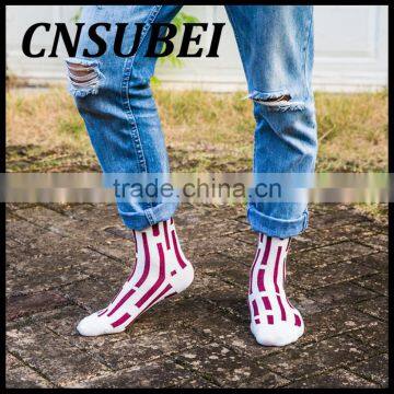 Men Autumn Winter Fashion Irregular Stripe Cotton Socks photo-3