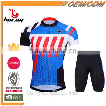 BEROY 2016 summer breathable bicycle jersey set short sleeve for men,china custom cycling jersey with bib shorts