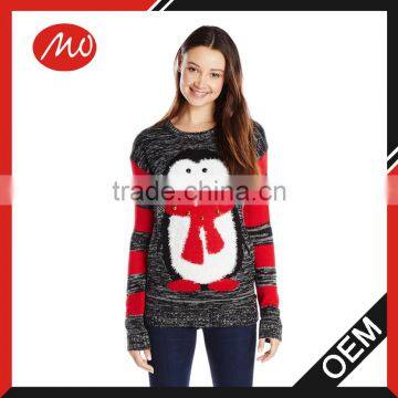 Juniors' Penguin with Jingle Bells Ugly Christmas Sweater