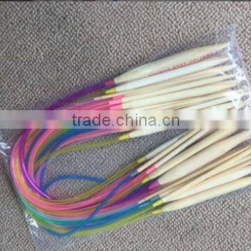 18Pcs/set 40cm Cheap Colorful Plastic Circular Nature Bamboo Circular Knitting Needle Set photo-3
