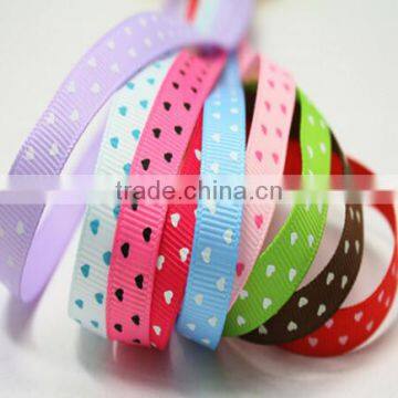 hi-ana ribbon 172 Factory Supply Wholesale Heart-shaped Print Satin Ribbon