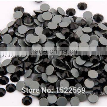 2058HFSS20 1440pcs Round Shape Jet Color Flatback Crystal Glue Base Loose Hot Fix Rhinestones Iron on Stones Clothing Accessorie photo-5