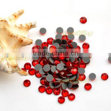 flat back glass hot fix stone loose crystal components with a flat reverse side siam colour