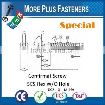 Taiwan M6.3 x 50MM Pozidrive Equivalent Flat Head Euro Cabinet Screw Confirmat Type B Nickel photo-2