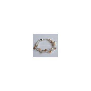 Fashion Freshwater Pearl 925 Silver Chain Bracelet