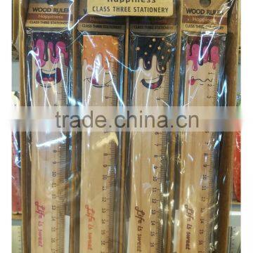 Novel Promotional Cute Creative Customs Football Shape Wooden Ruler photo-3