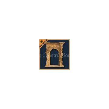 Figure Carved Stone Door Surrounds With Yellow Marble Grand Door Frame