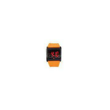 Kids Square LED Digital Watch Rubber Strap EL Backlight Wrist Watch