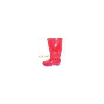 Simple Red Womens Rain Boot Size 40 , PVC Waterproof For Fishing