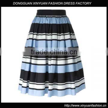 Custom new Latest Women Skirt Design Striped Pleated Skirts,ElegantCasual Cotton Pleated Skirts for Women