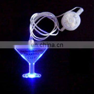 LED flashing necklace with trophy shape pendent and blue light