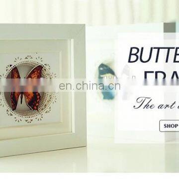 New Arrival The Art Of Living Home Party Decoration 3D Butterfly Wooden Photo Frame