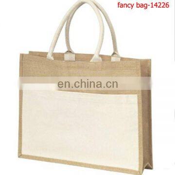 High quaity plain vanity burlap jute tote bag have stock