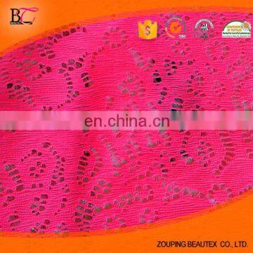 Sexy Nylon/Spandex elastic pink lace fabric for dress