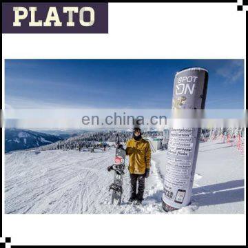 Skiing event advertising inflatable pillar with led light blow up stand tube for branding