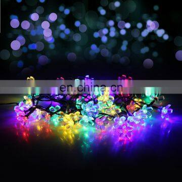 On sale Christmas Garden Patio Indoor Party Decoration RGB Colorful blinking Blossom Flowers Solar String led Lights