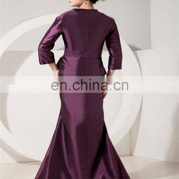 Real Sample Dark Purple Spaghetti Strap Sleeveless Evening Gowns Floor Length Mother Of The Bride Dress With Jacket photo-4