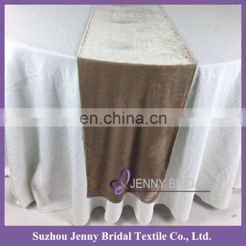 TR039A JENNY BRIDAL gold velvet fabric table tunner