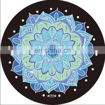 Good Quality Digital Printing Round Suede Natural Rubber Yoga Mat photo-3