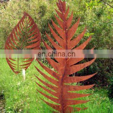 Leaf Metal Art Statue Corten Steel Sculpture photo-3