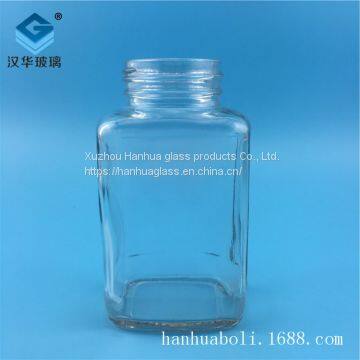 Direct Sales of 360ml Rectangular Honey Glass Bottle One Catty Glass Honey Bottle Manufacturer's Matching Bottle Cap