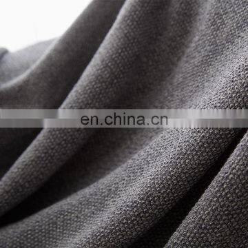 RAWHOUSE New Design Gray 100% Cotton Throw Knitted Pom Pom Blanket in Stock photo-7