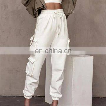 Custom logo graphic casual trousers cotton fabric with 3D pockets women  outfit joggers sweatpants