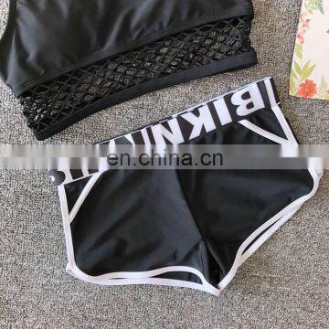Sports High-quality Mesh Letter Swimsuit Ladies Swim Suit Yoga Clothing New Bikini Swimwear Women