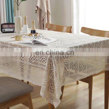 Farmhouse Handmade Crochet Vintage Lace Design Tablecloth Geometric Cotton Tablecloth Party Table Cloth photo-2