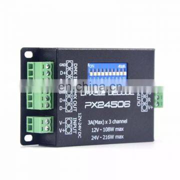 PX24506 DMX 512 Decoder Driver 9A DMX 512 Amplifier 12V 24V Led DMX512 Controller for RGB LED Strip Lights photo-5