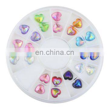 Wholesales AB Color Nail Rhinestones Charm Heart Gem Nail Accessories Decorations