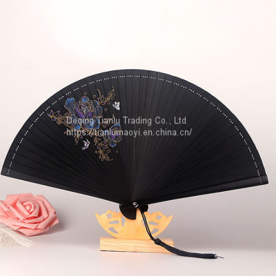 All bamboo folding fan Japanese style Bamboo fan Ancient style manual fan Small Women With you Small dance fan Customizable