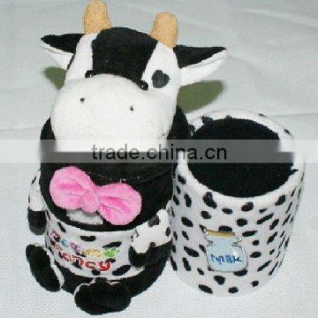 11cm cute cow plush animal pen holder