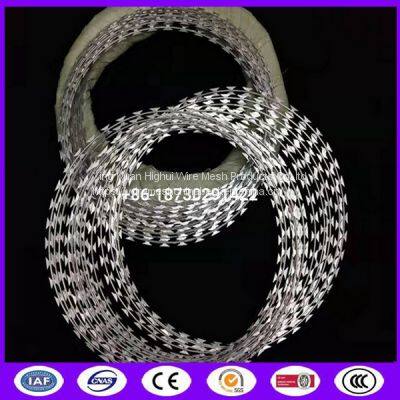 Spiral Coil Anti Rust Razor Blade Barb Wire Cros Type And Iron Wire Material Inside From China