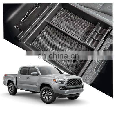 Interior Accessories Parts Silicone Armrest Rest Storage Box Center Control Console Organizer Tray For Toyota Tacoma 2016-2021