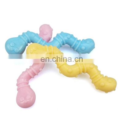 earthworm shape puppy chew toy cute design and non-toxic toy