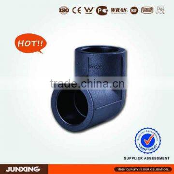 2015 hot sales Junxing sdr11 pe100 pipe 90 degree elbow fitting