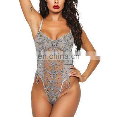 New Style One-pieces Lace Transparent Erotic Lingerie Sexy Underwear With Braces For Women