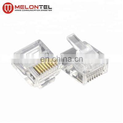 MT-5053S Fully Stocked Gold Plated RJ45 8P8C Small Plug Cat5E Cat6 Cat7 Modular Connector