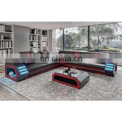 2021 Modern design  living room sofa set furniture sectional Sofa with LED light