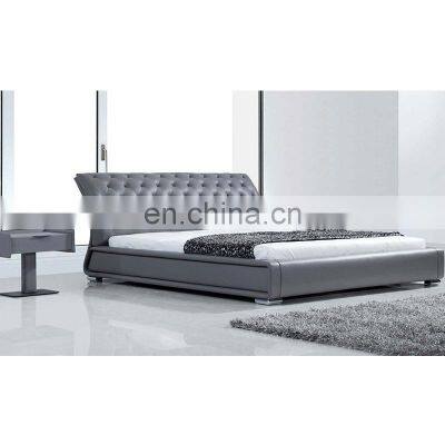 America Style Princess Leather Bed Modern Headboard Wooden Structure Bedroom Furniture Soft Bed Frame photo-2