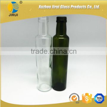 Round dark green 250ml glass olive oil bottles