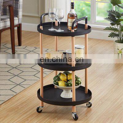3 Tier Folding Kitchen White Home Storage Hand Trolley Cart Bathroom Storage Rack photo-4