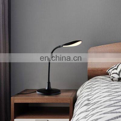 HUAYI Modern Style Indoor Bedroom Office Decoration Reading Black Aluminum LED Table Lamps
