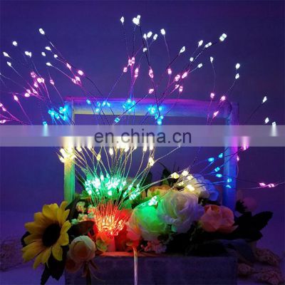 DIY Firework Copper Hanging Starburst  LED Light  String  Fairy Garland christmas lights outdoor Twinkle Holiday Lights