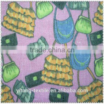 Bags pattern linen cotton printed fabric china wholesale